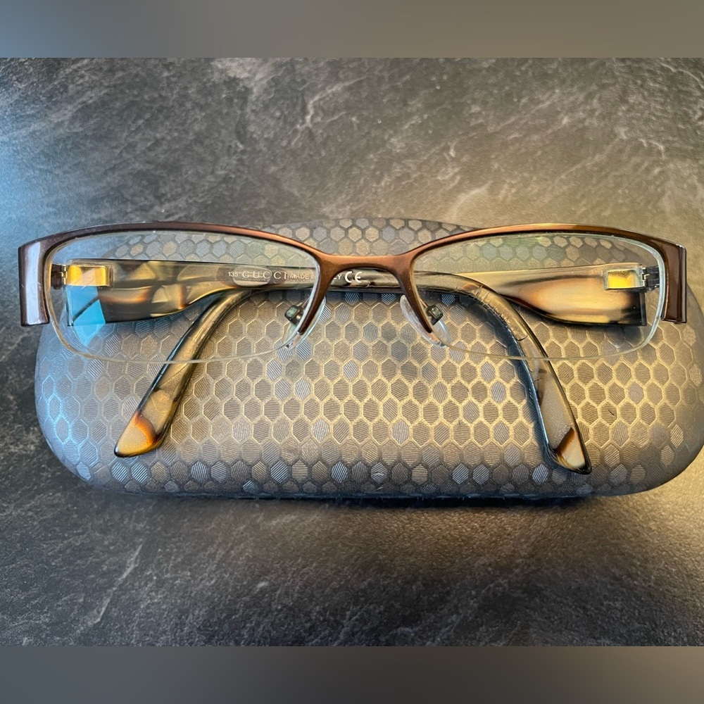 Gucci glasses Model 2859 NOT Brown/marble half rim frame Italy 51[]17 135